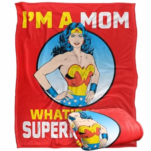 LOGOVISION Wonder Woman Justice League Super Soft Silky Touch Fleece Throw Blanket, Multicolour, W: 127 cm x H: 152.4 cm – 1