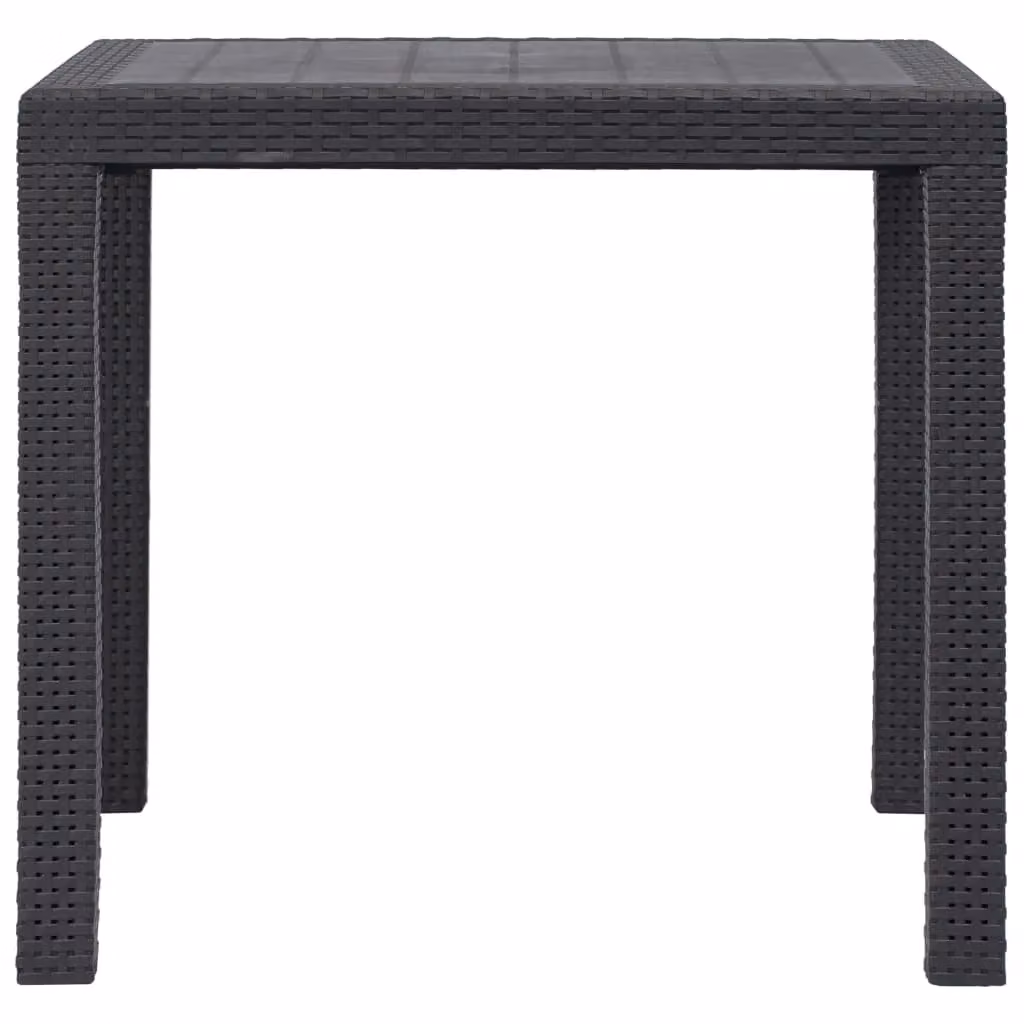 Berkfield Home Garden Table in Brown Plastic Rattan Look, W/D/H: 79 x 79 x 72 cm – 2