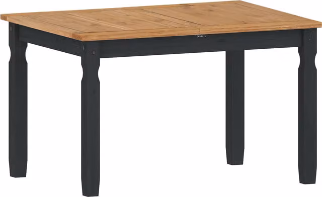 Mercers Furniture Corona Charcoal Small Extending Dining Table in Distressed Charcoal Wax, W/D/H: 120 x 76 x 90 cm