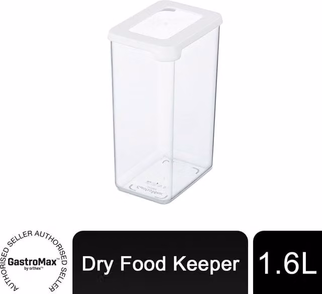GastroMax Airtight Stackable Dry Food Keeper, BPA Free, Transparent, 1.6 l