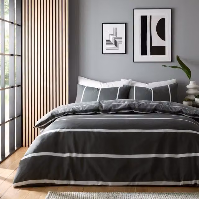 Gaveno Cavailia Harris Graphic Printed Duvet Cover in Grey, Double