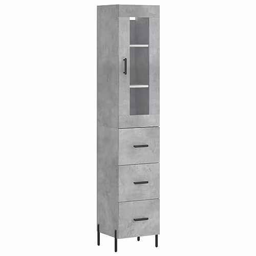 vidaXL Industrial Highboard in Grey, W/D/H: 34.5 x 34 x 180 cm