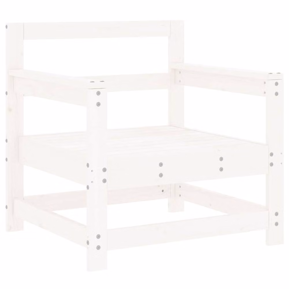 Berkfield Home Beautiful Garden Chairs with Cushions, Set of 2, White Solid Pine Wood – 3