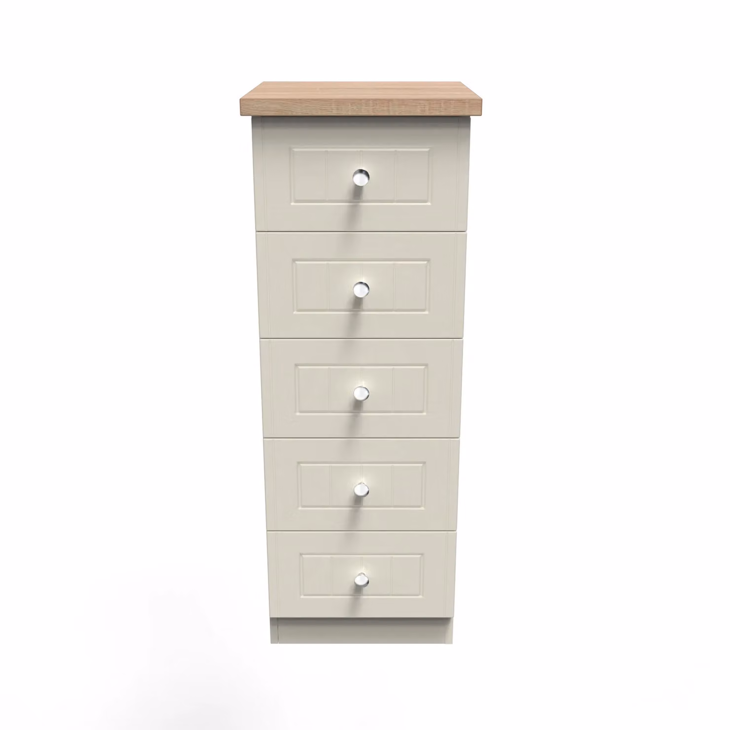 2 U Cambridge 5 Drawer Tall Bedside Chest in Cream – 2