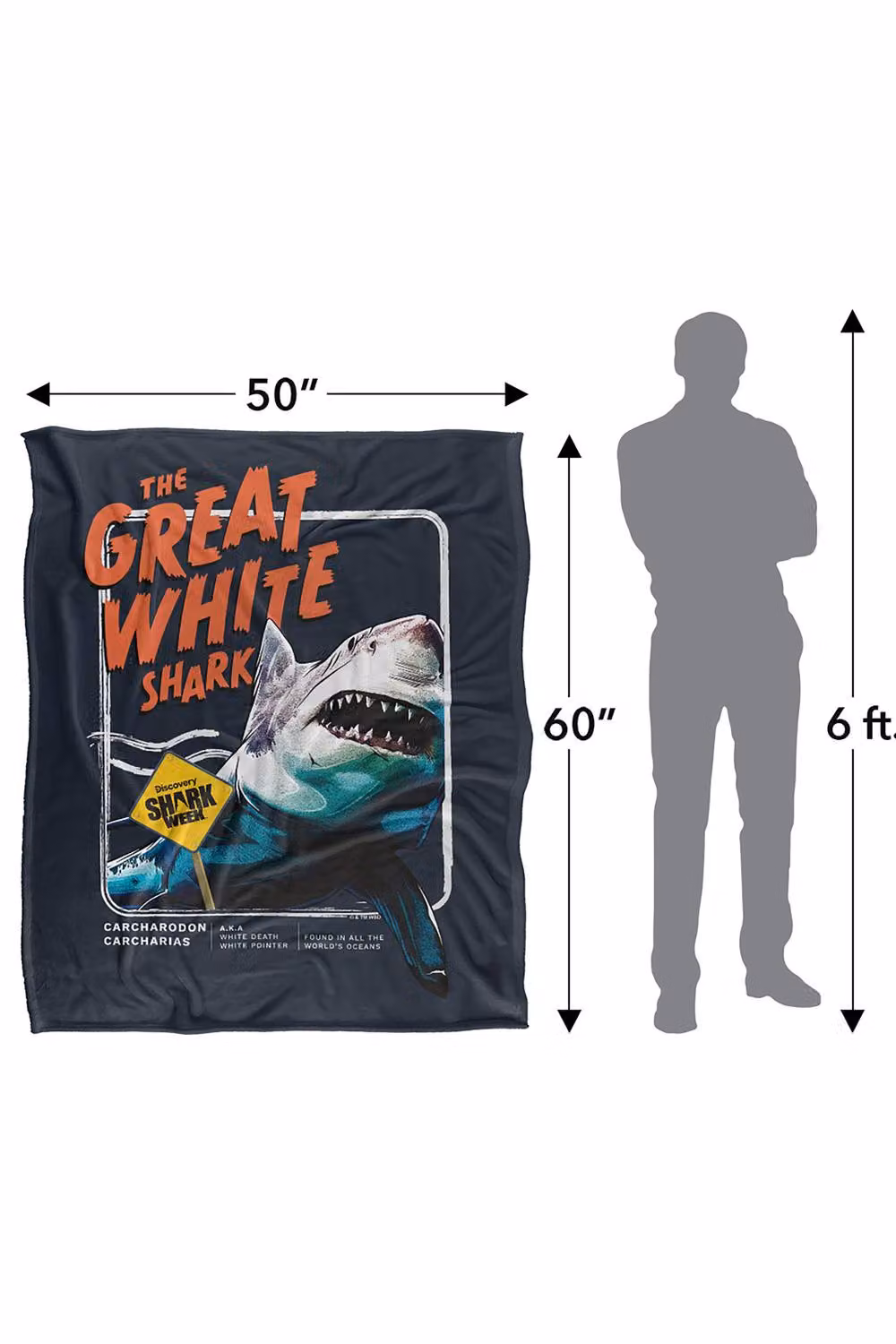 Logovision Shark Week Television Series Multicolour Soft Fleece Throw Blanket, W: 152 cm, D: 127 cm – 7