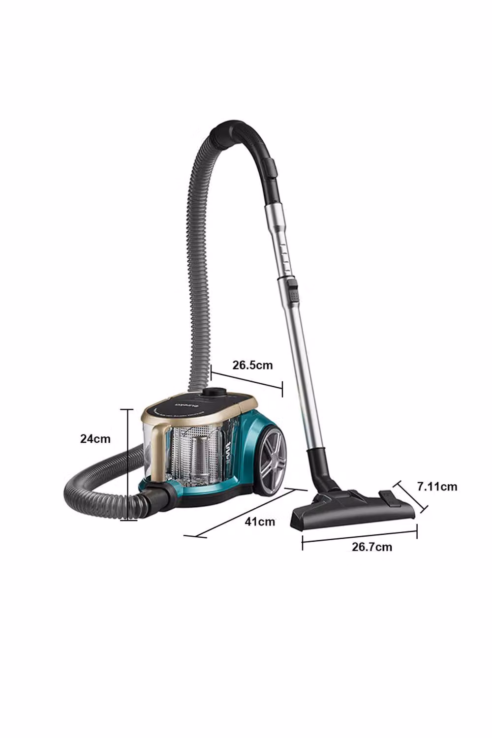 Living and Home Multicolour Bagless Canister Vacuum Cleaner with 2.2 L Capacity, 22KPA Suction, 3 Heads and Washable HEPA Filter for Carpets and Hard Floors – 5