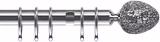 New Edge Blinds Silver Metal Curtain Pole Set, Width: 70 cm