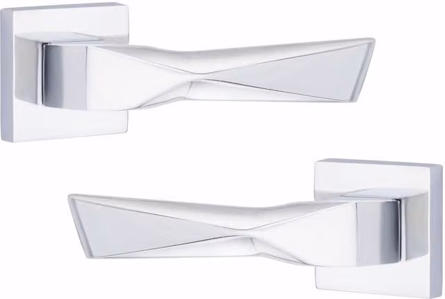Golden Grace Polished Chrome Door Handles, Silver