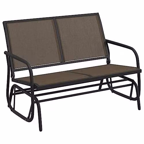 vidaXL Garden Glider Bench in Brown, W/D/H: 120.5 x 76 x 86.5 cm