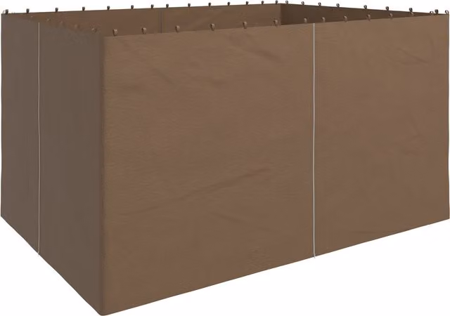Outsunny Set of Four Polyester Gazebo Replacement Walls in Dark Brown for 3 x 4m Gazebos