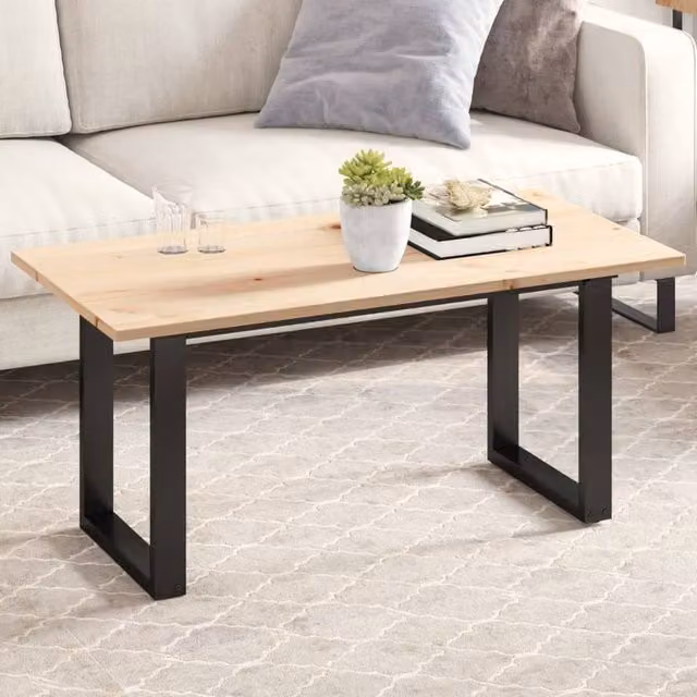 Berkfield Home Rectangular Solid Wood Pine Table Top, Brown, W: 100 cm, D: 50 cm, H: 1.7 cm – 1