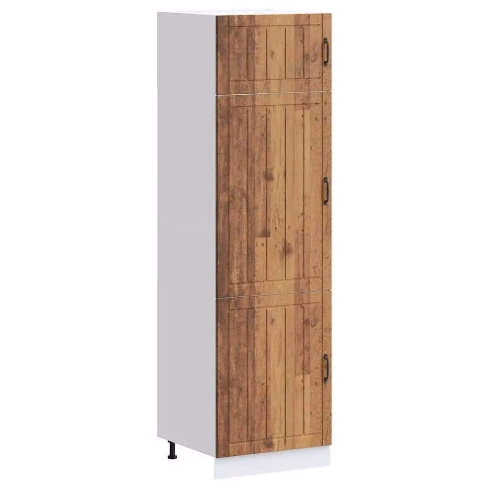 Berkfield Home Lucca Kitchen Cupboard in Old Wood Brown, H 207 x W 57 x D 60 cm – 2