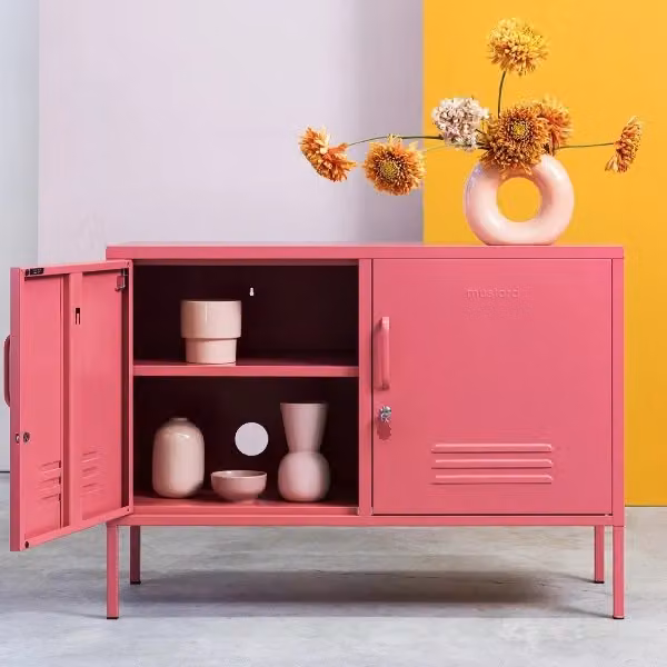 Mustard Made The Lowdown Freestanding Metal Storage Locker in Berry Red/Pink, H 72 cm x W 40 cm x D 40 cm – 3