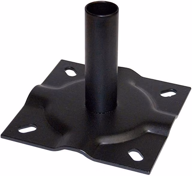 Primrose Panacea Fence System Black Galvanised Steel Round Surface Mount Bolt Down Bracket