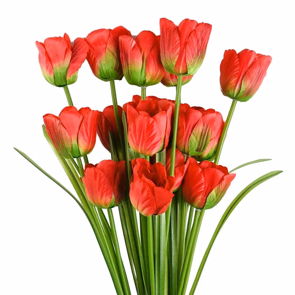 Leaf Botanik Red Artificial Tulip Flower Stems, Pack of 6, Height: 80 cm – 3