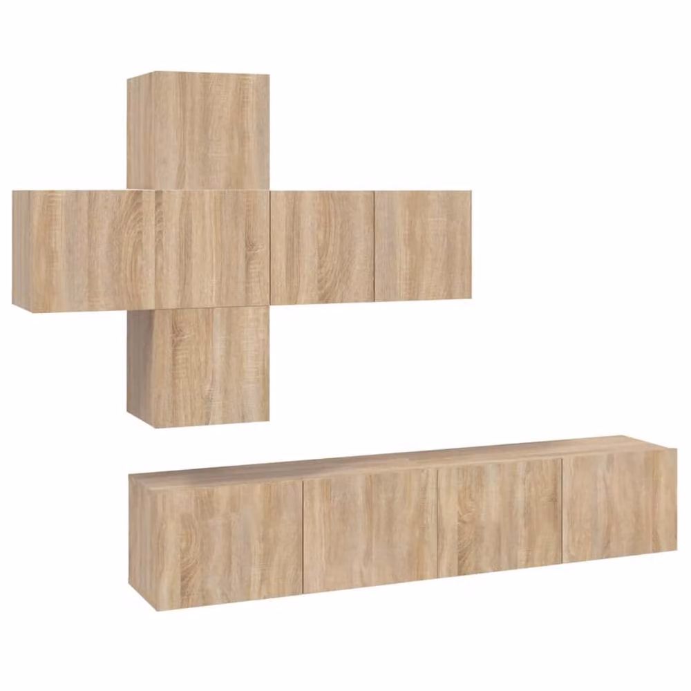 Berkfield Home 7 Piece Sonoma Oak TV Cabinet Set in Brown – 2