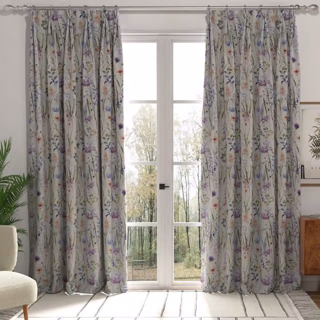 Terrys Made to Measure Multicolour Floral Blackout Fabric Panel Curtains