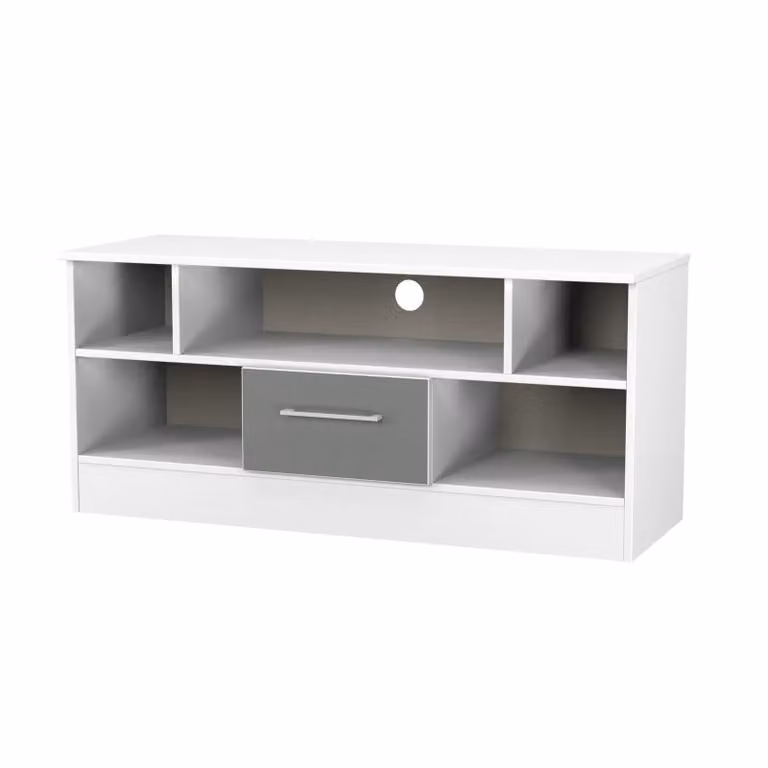 Ready Assembled 2 U Gloucester 1 Drawer TV and Media Unit in Mid Grey