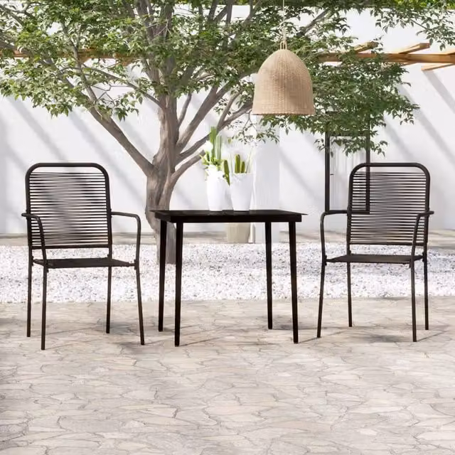 Berkfield Home 3 Piece Garden Dining Set in Black