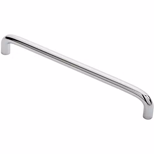 Loops Round D-Bar Cabinet Pull Handle, Chrome, 202 x 10 mm, 192 mm Fixing Centres