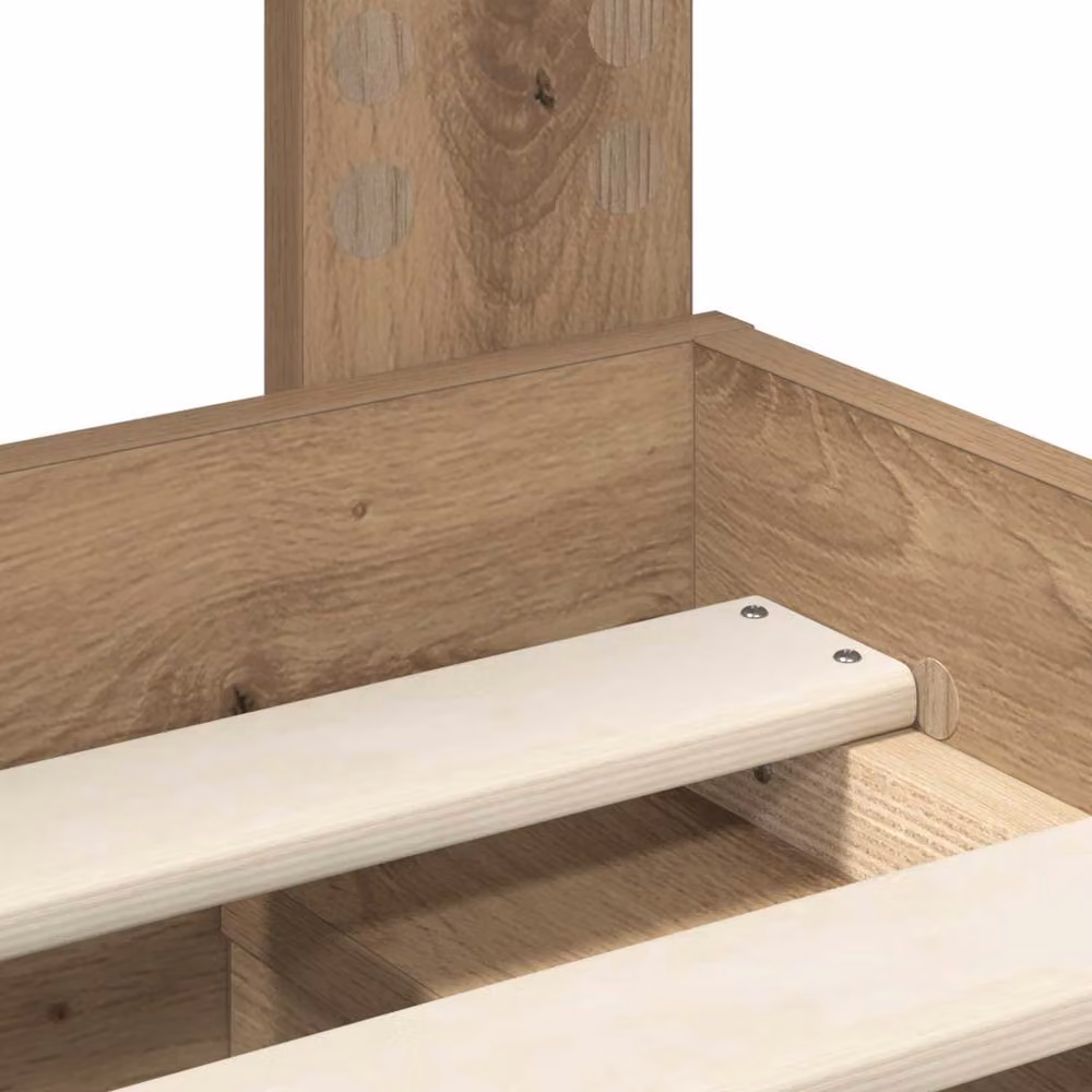 Berkfield Home Artisan Oak Bed Frame in Brown with Drawers, Solid Pine and Oak Wood, W/D/H: 135 x 190 cm – 4