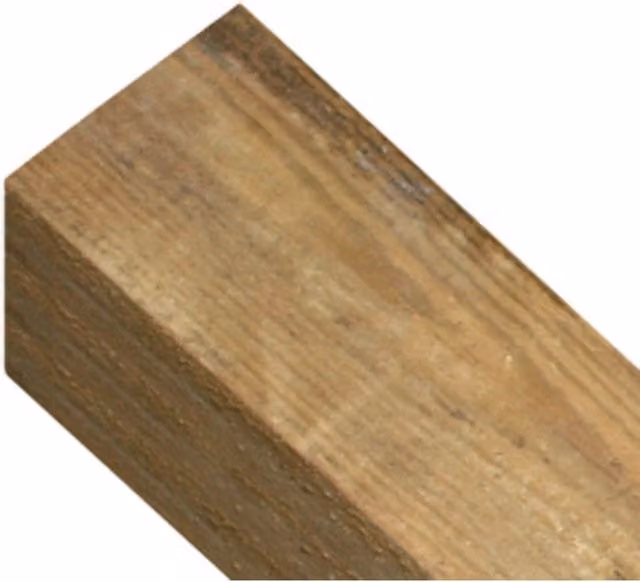Burbage Iron Craft Square Top In-Ground Post in Brown, Pressure Treated Redwood, H 165 cm x W 10 cm x D 10 cm