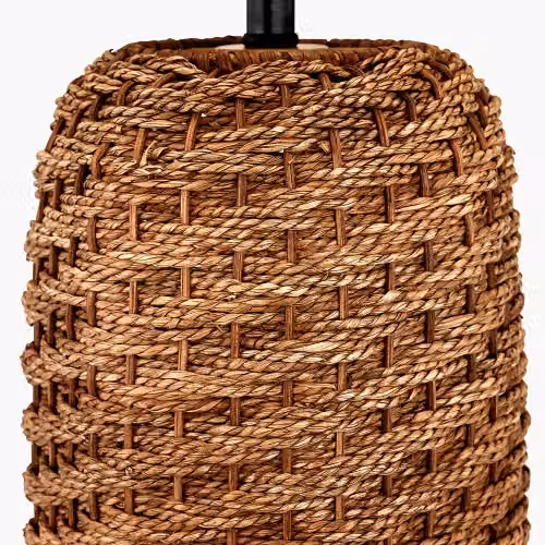 Ruma Brown Woven Seagrass and Rattan Table Lamp – 3
