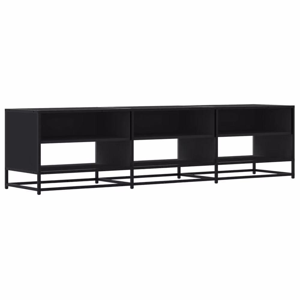 Berkfield Home Modern Black TV Cabinet with Media Compartments, W/D/H: 180 x 40 x 46 cm – 2
