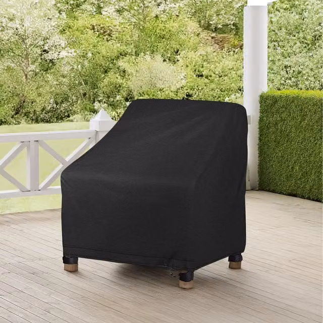 Lifeideas Set of 2 Waterproof Garden Chair Covers in Black, W/D/H: 97 x 79 x 74 cm