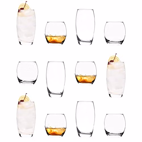 LAV Empire 12 Piece Clear Glassware Set of Tumblers