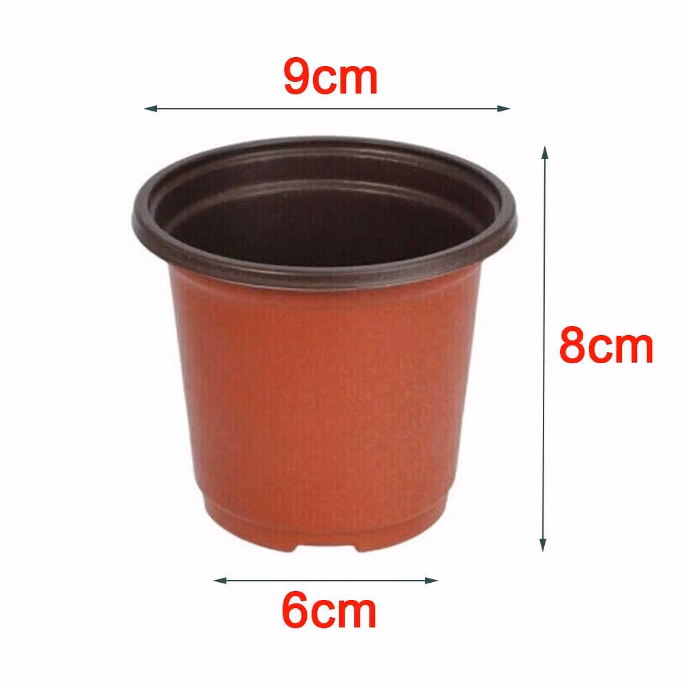 Nordara 200-Piece Brown Plastic Garden Pots for Nursery Seedlings and Flower Growing, Diameter: 9 cm – 2
