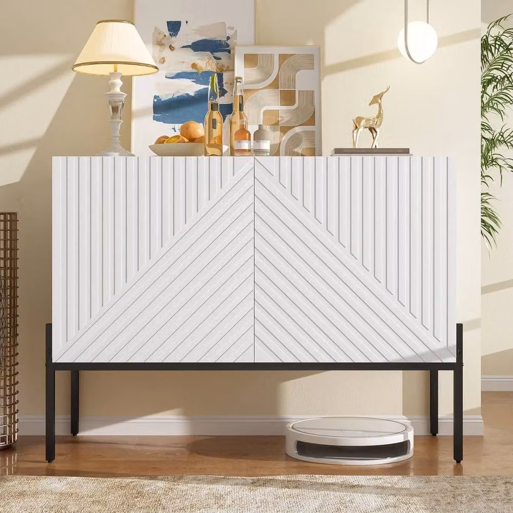 KORVIXA Modern White Sideboard Buffet Storage Cabinet – 2