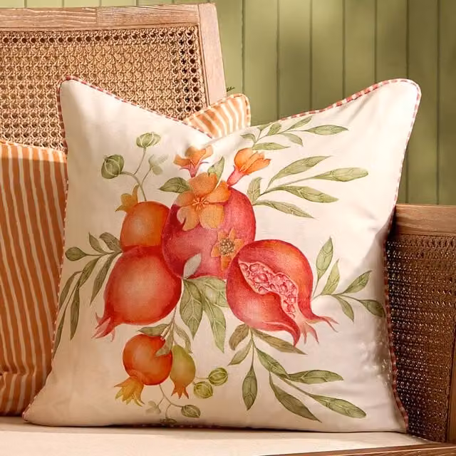 Voyage Maison Pomegranate Grove Outdoor Square Cushion, Red and Multicolour, W/D/H: 43 x 43 x 43 cm – 1