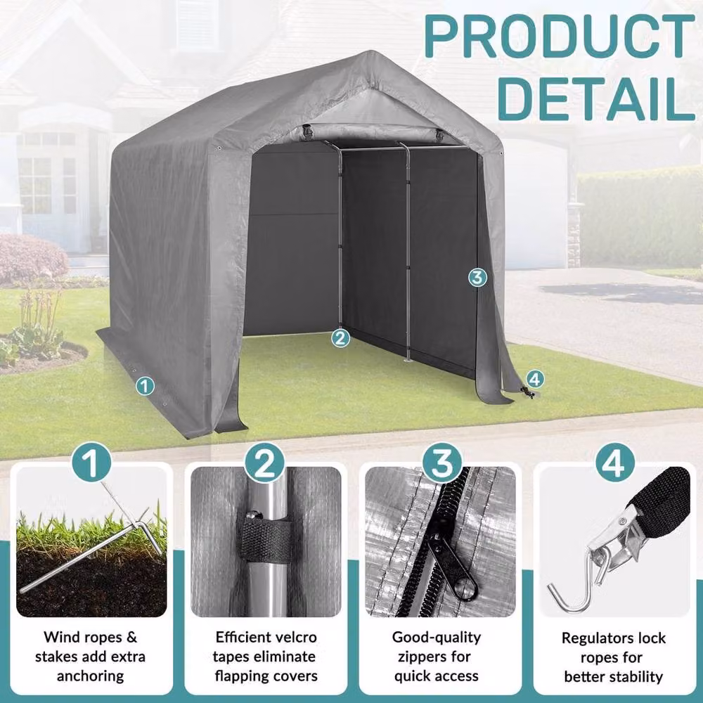 PAWNORA Waterproof Grey Garden Storage Tent – 3