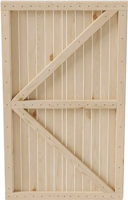 Darphe Wooden Garden Gate with Latch in Brown and Beige, W: 105 cm, H: 180 cm