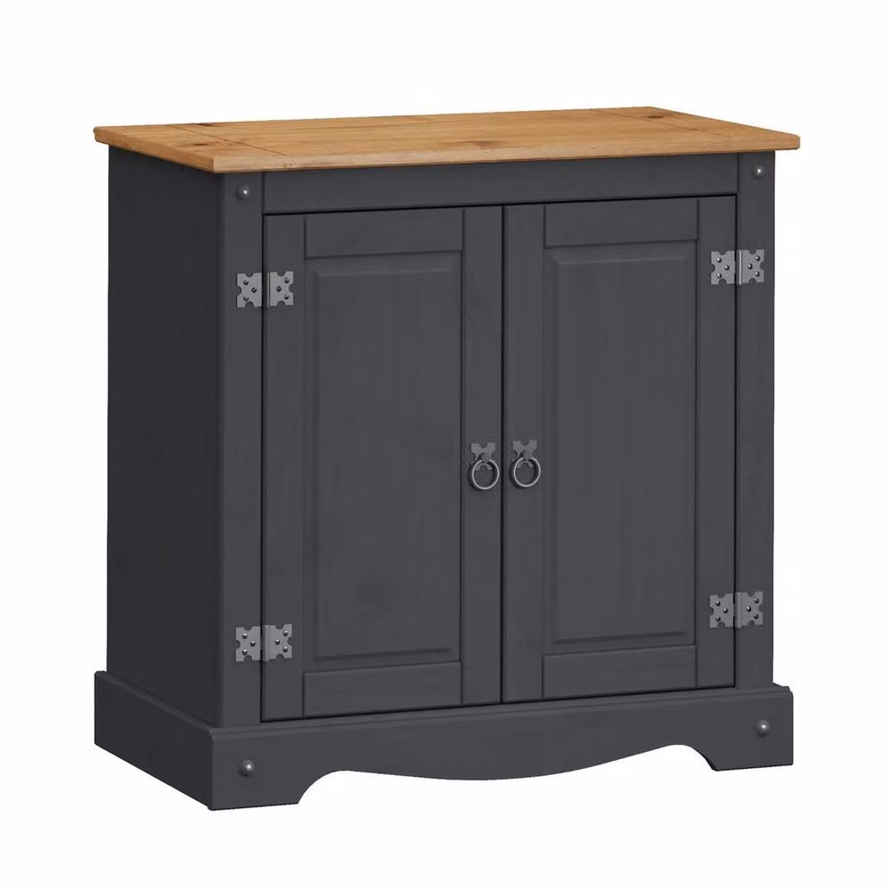 SPETLEK Corona Charcoal 2 Door Solid Wood Pine Sideboard Cupboard – 2