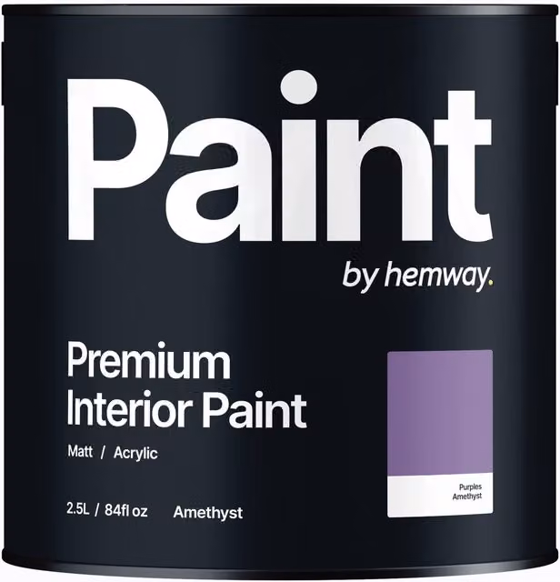 Hemway Matt Acrylic Dispersion Interior Paint in Purple, 2.5L