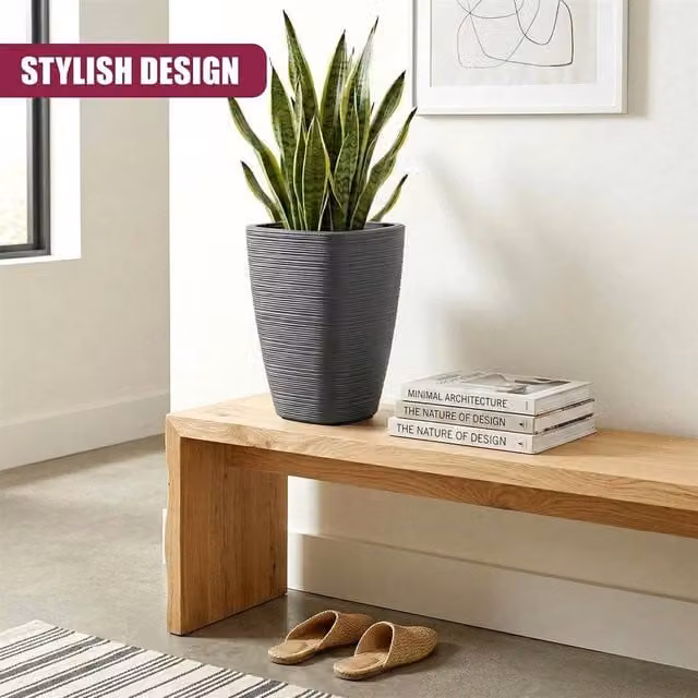 EONLION Weather Resistant Outdoor Planter in Dark Grey