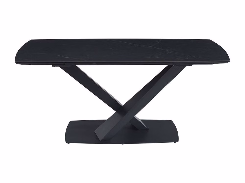 Vente-unique Extendable Rectangular Dining Table in Black Ceramic and Glass, 6-10 Seater, W/D/H: 100 x 90 x 76 cm – 2