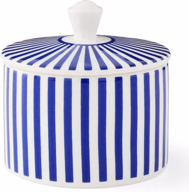 Spode Steccato Blue Striped Ceramic Sugar Bowl