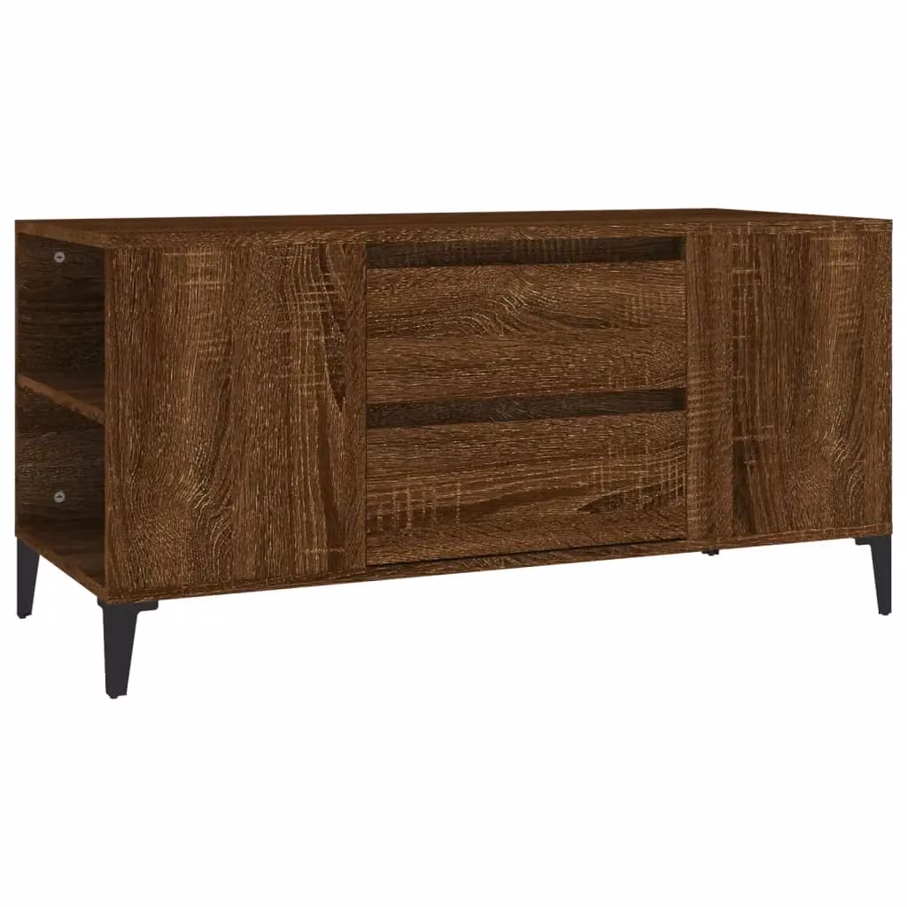 Berkfield Home Brown Oak TV Cabinet, W: 102 cm, D: 44.5 cm, H: 50 cm – 2