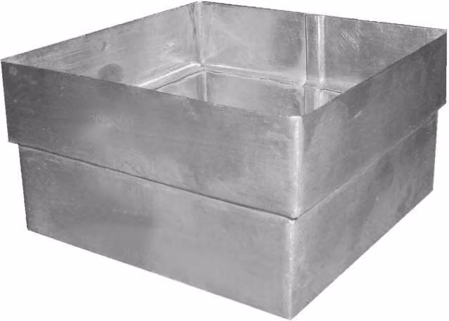 Coppa Gutta Titanium Zinc Square Downpipe Connector, Silver, 80mm x 80mm