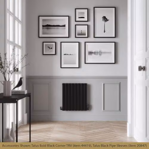 UK Radiators Typhoon Black Flat Tube Horizontal Designer Radiator W: 544 mm, H: 600 mm – 3