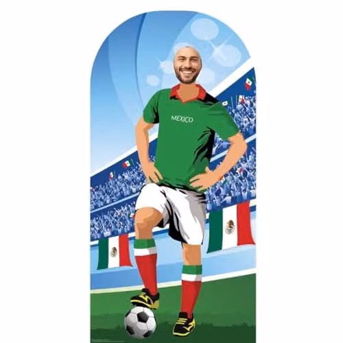 Star Cutouts Mexico World Cup 2026 Football Stand-In Cardboard Cutout, Multicolour Lifesize Party Photo Prop, Height: 190 cm – 1