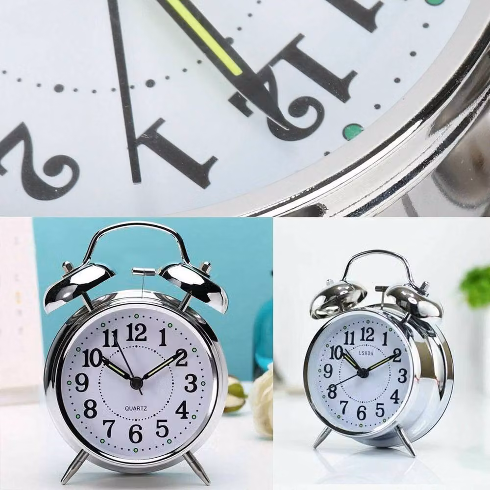 FLAVORA Alarm Clock with Night Light in Silver – 2