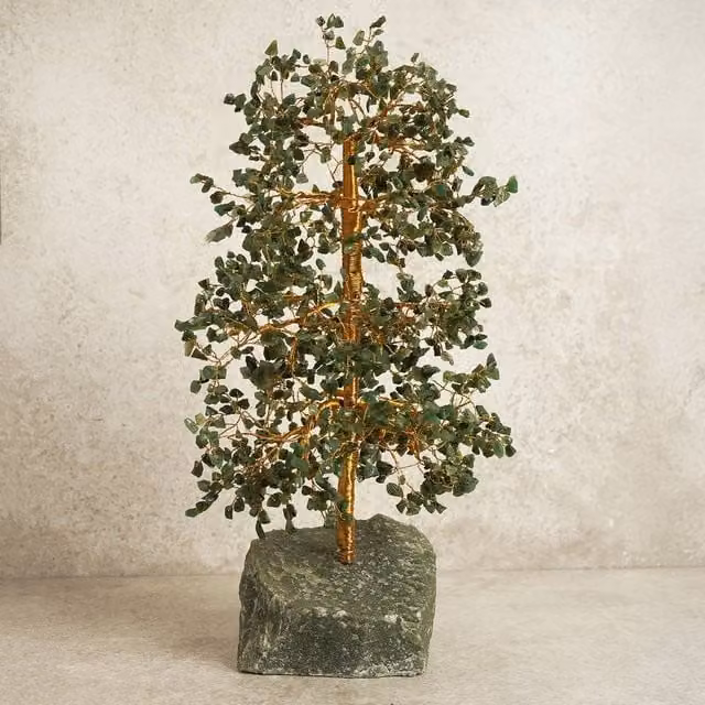 Serenity Aventurine Tree of Life Large Green Stone Tabletop Decoration