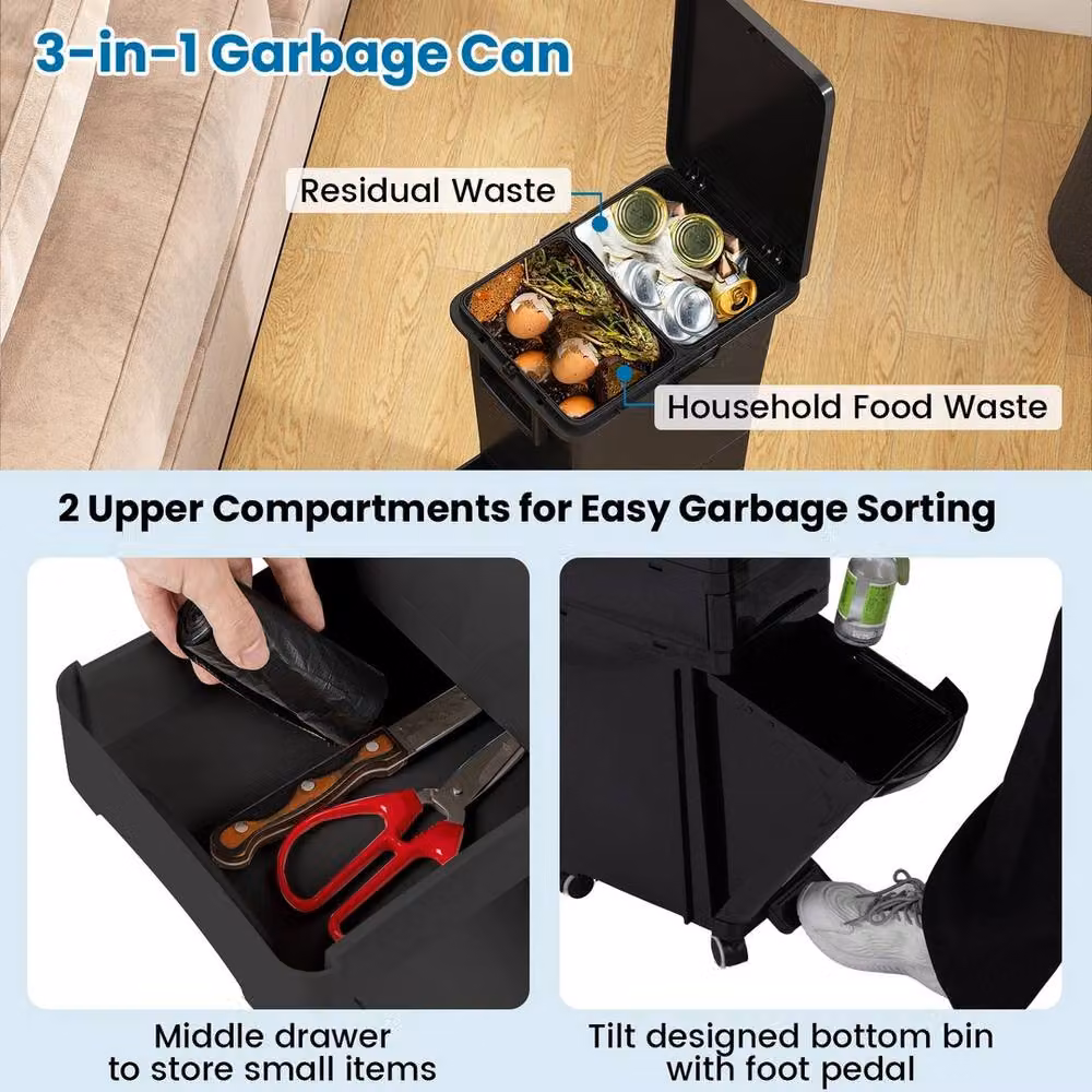 Havendro Multifunctional Kitchen Garbage Bin in Black – 5