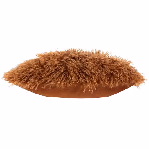 Furn Rowan Faux Fur and Velvet Decorative Cushion, Orange, W/D/H: 50 x 50 x 5 cm – 2