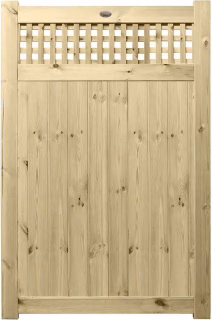 Premier Garden Supplies URBAN Interlocked Tongue Groove Pressure Treated Garden Gate with Square Trellis Top, W: 120 cm, H: 180 cm