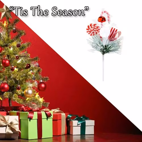 VFM e-Store Red Candy Ribbon Bell Pick Christmas Decoration Ornament, 26cm – 5